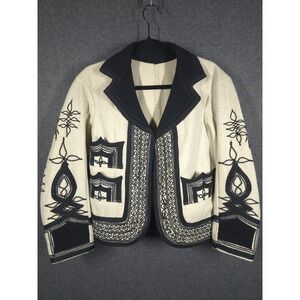 Vtg 70s Sololá Guatemalan Wool‎ Embroidered Jacket Boho Festival Folk Hippie